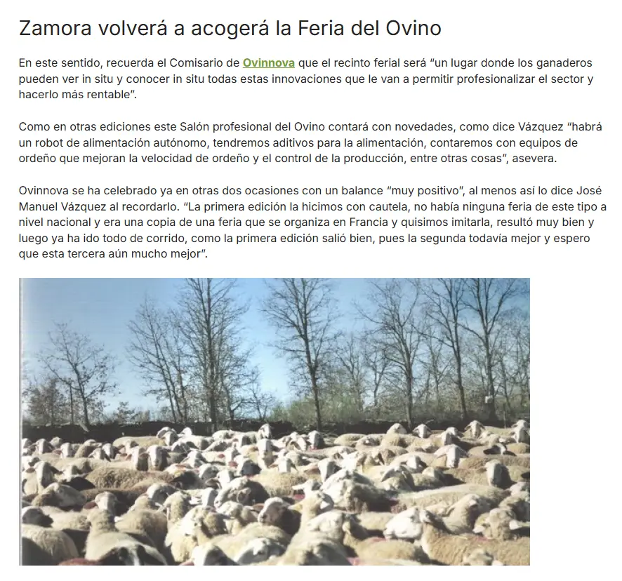 Noticia Ovinnova 2025 Agronews Castilla y León